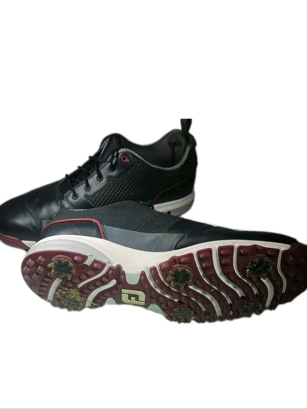 FootJoy FJ Contour Fit 54098 Men Sz13 Golf Shoe Tech Gorp EUC Blk Softspike[4E